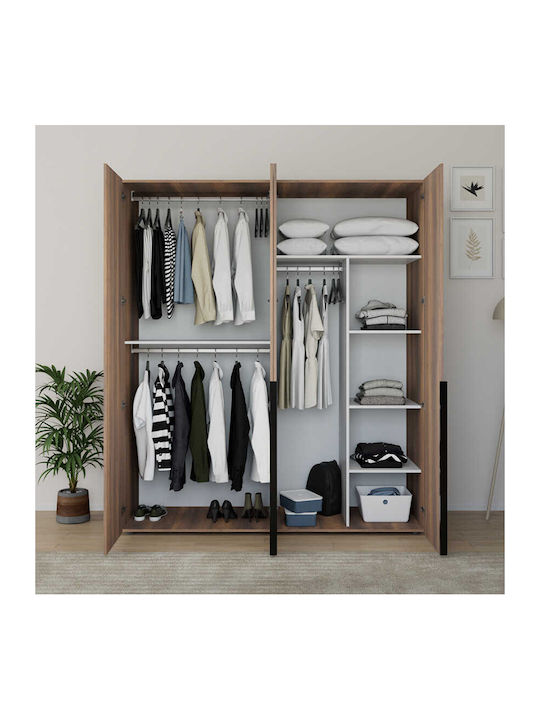 Четири врати Гардероб Oryana Орех 180x62x210см