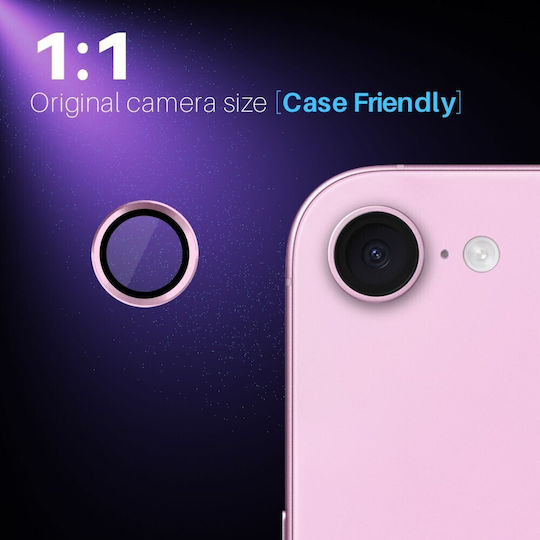 Schutz Kameraschutz Gehärtetes Glas Pink für das Apple iPhone 16e