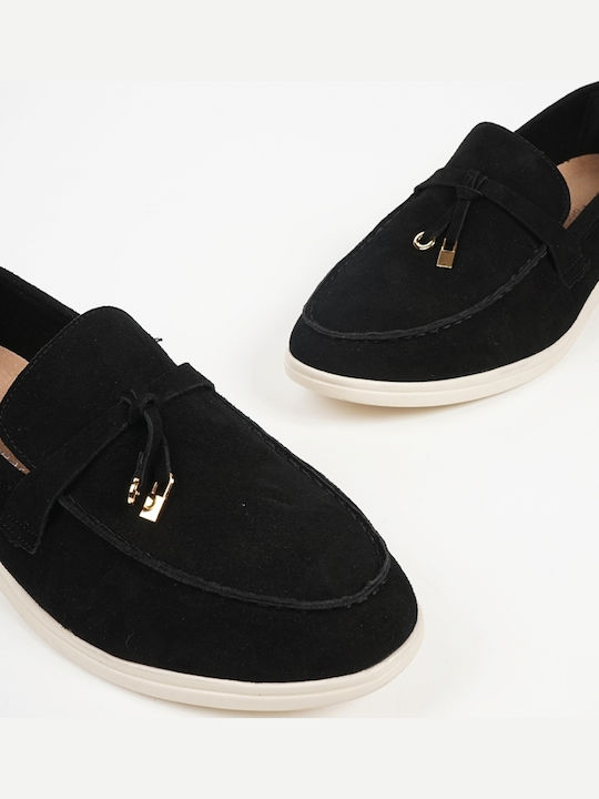 Wildleder Herren Mokassins in Schwarz Farbe