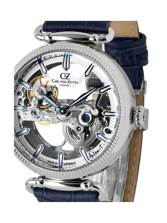 Carl Von Zeyten Elzach Men's Watch 42mm Automatic with Blue Metal Bracelet