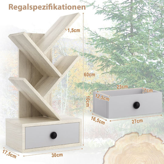 Βιβλιοθήκη Μπεζ 30x17.5x60εκ.
