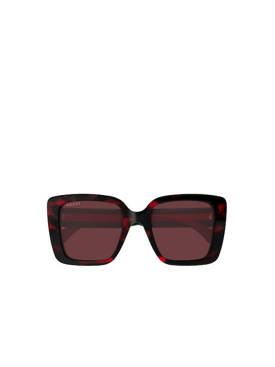 Gucci Women's Sunglasses with Brown Tartaruga Plastic Frame