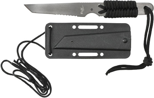 MFH Action I Tanto Blade / Wrap Handle Knife Survival Black in Sheath