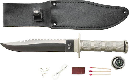 Fox Outdoor Μαχαίρι Επιβίωσης σε Δερμάτινη Θήκη