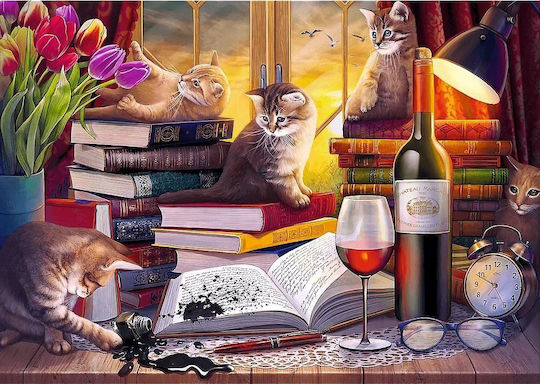 2000-Teile Puzzle Katzenabend