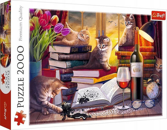 2000-Teile Puzzle Katzenabend
