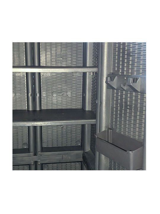 Double Door Wardrobe Plastic with 2 Shelves 70x44x91cm