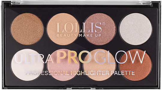 Lollis Beauty Make Up Ultra Pro Glow Сенки за Очи в Пресована Пудра Прозрачна Форма