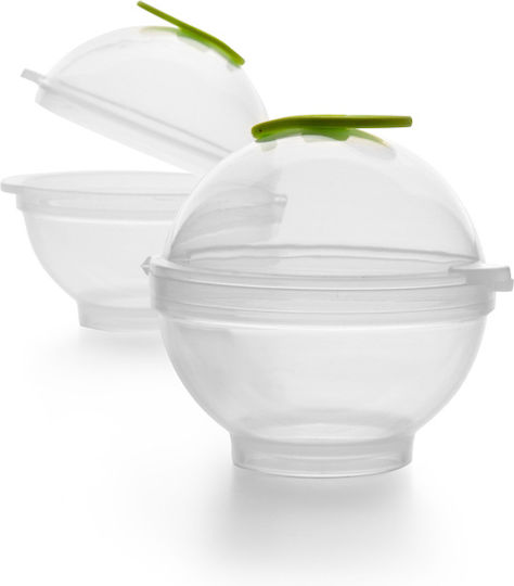 Ibili Round Silicone Ice Cube Tray Transparent 2 Pieces