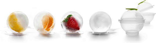 Ibili Round Silicone Ice Cube Tray Transparent 2 Pieces