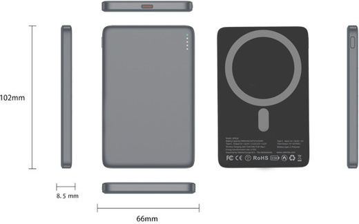 Valenta 588676 MagSafe Power Bank 5000mAh 15W Γκρι