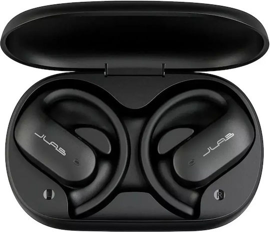 Jlab JBuds Open Sport Bluetooth-Freisprecheinrichtung Kopfhörer mit Schweißresistenz und Ladeetui Schwarz