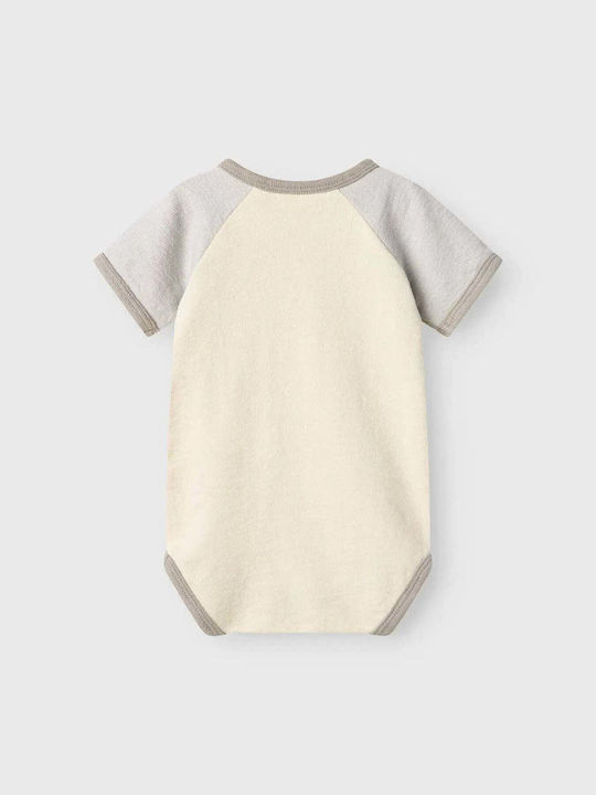Lil' Atelier Бебешко Боди Къс ръкав Екрю