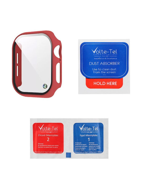 Volte-Tel Edge Cover with Key Plastikhülle in Burgundisch Farbe für Apple Watch 10 42 mm