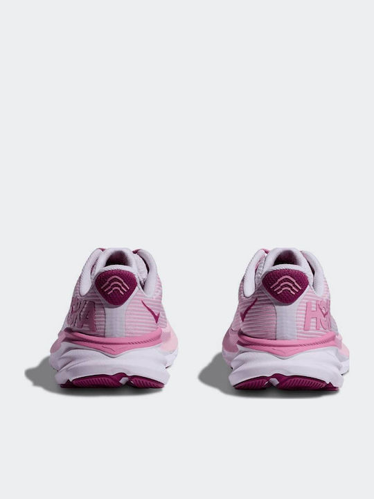 Clifton 9 Kids Sports Shoes Running with Laces Pink