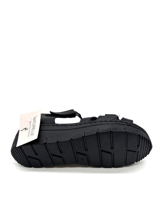 Flache Sandalen für Damen Anatomisch in Schwarz Farbe