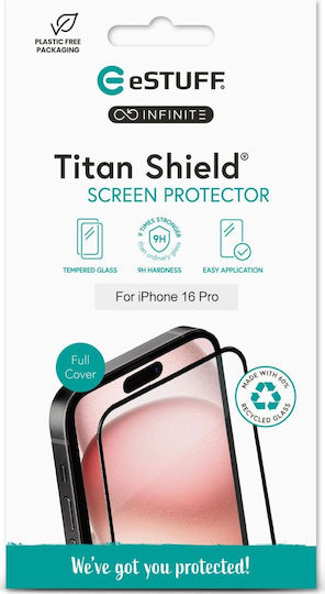 Estuff Infinite Iphone 16 Pro Screen Protector Full Cover Tempered Glass Titan Shield
