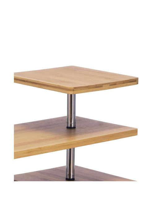 Bakaji Επιτραπέζια Βάση Bamboo 43.5x18x38εκ. 3τμχ Ασημί