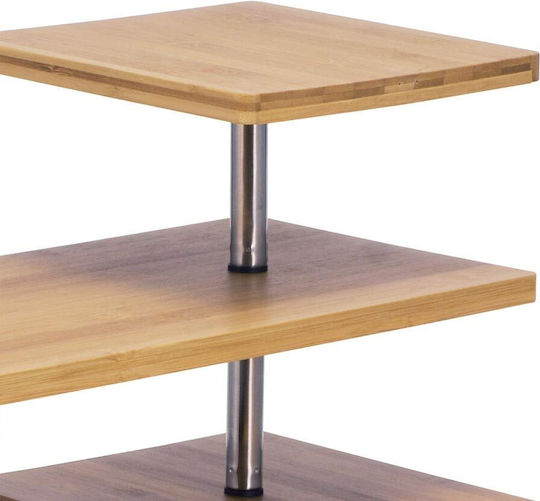 Bakaji Επιτραπέζια Βάση Bamboo 43.5x18x38εκ. 3τμχ Ασημί