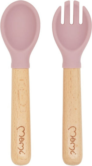 Momi Set Essgeschirr aus Silikon Rosa 6Stück