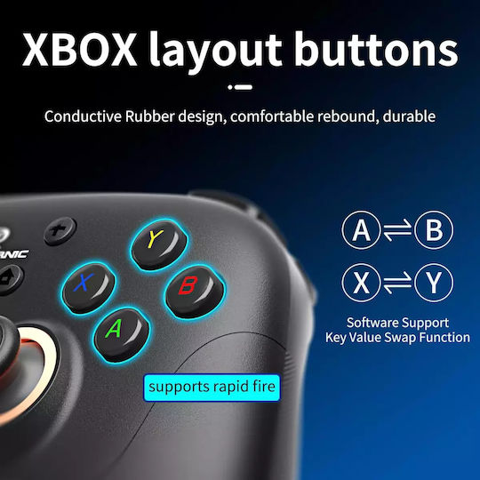 Anbernic RGP01 Wireless Gamepad with Hall Effect Sticks for Android PC Switch iOS Black