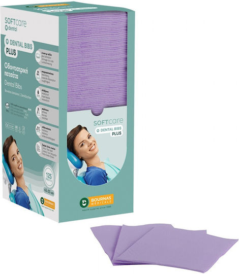 Bournas Medicals Dental Purple Towel 1ply + 1ply with Dispenser 125 Pieces