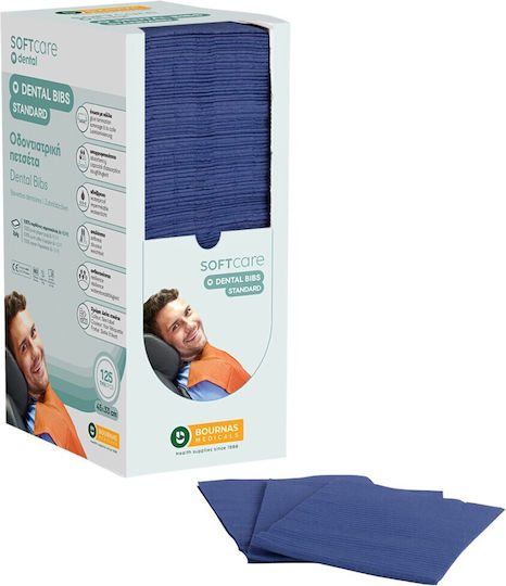 Bournas Medicals Dental Towel Blue 2ply + 1ply with Dispenser 125 Pieces