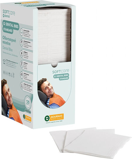 Soft Care with Dispenser 125pcs 1ply+1ply Dental White Towel 1ply + 1ply with Dispenser