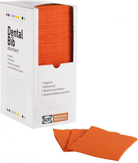 Bournas Medicals Dental Towel Orange 2ply + 1ply with Dispenser 125 Pieces