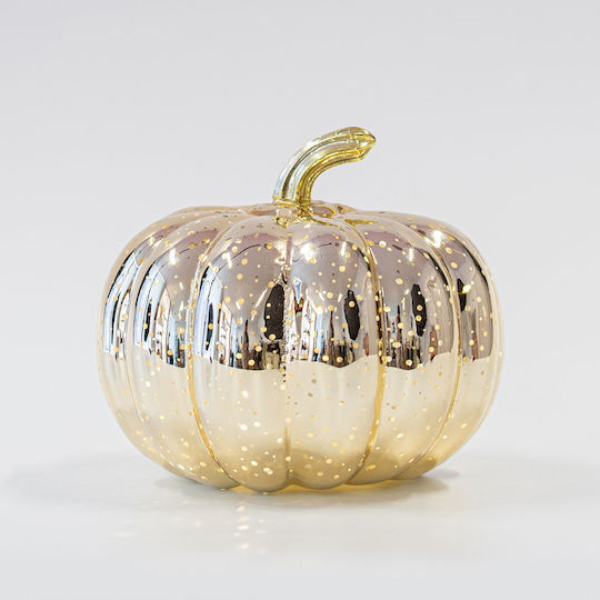 Eurolamp Illuminated Christmas Glass Pumpkin Figure Gold 17x17cm