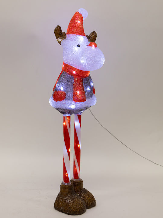 Eurolamp Illuminated Christmas Plastic Figure Deer White Height 70cm