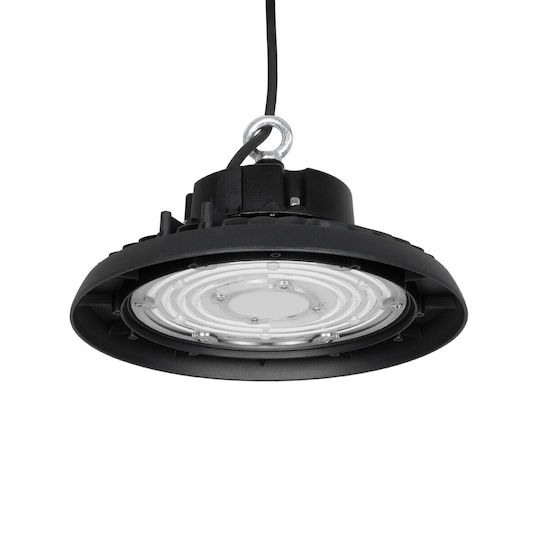 GloboStar Φωτιστικό Καμπάνα 100W Ψυχρό Λευκό 15000lm με Ενσωματωμένο LED Μαύρο Ø26.5xΥ15cm