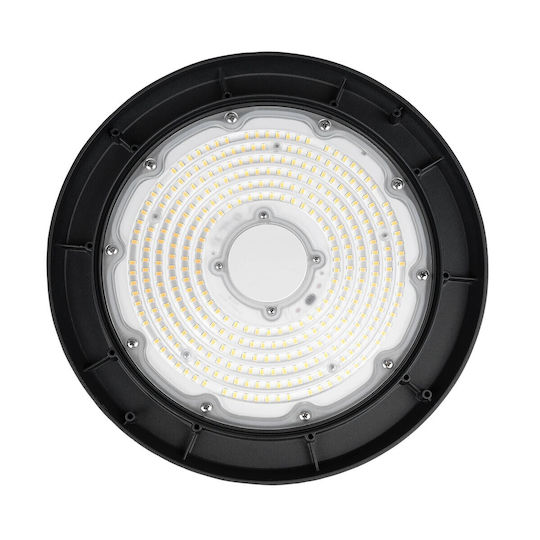 GloboStar Φωτιστικό Καμπάνα 200W Kühles Weiß 30000lm mit integrierter LED Schwarz Ø30xH16cm