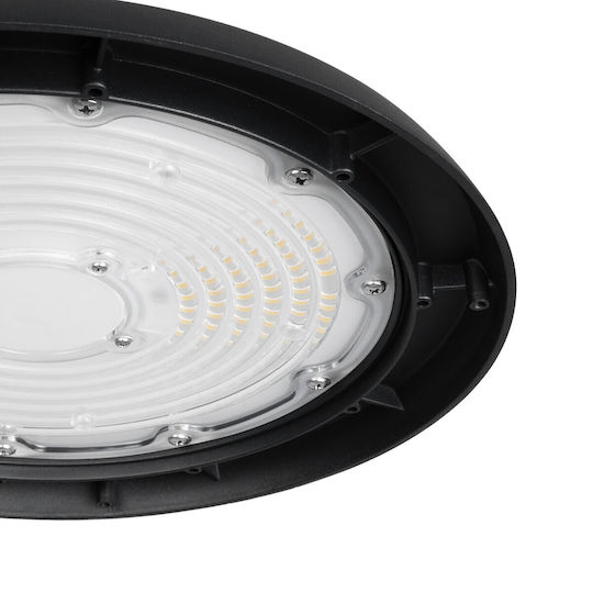 GloboStar Φωτιστικό Καμπάνα 200W Kühles Weiß 30000lm mit integrierter LED Schwarz Ø30xH16cm