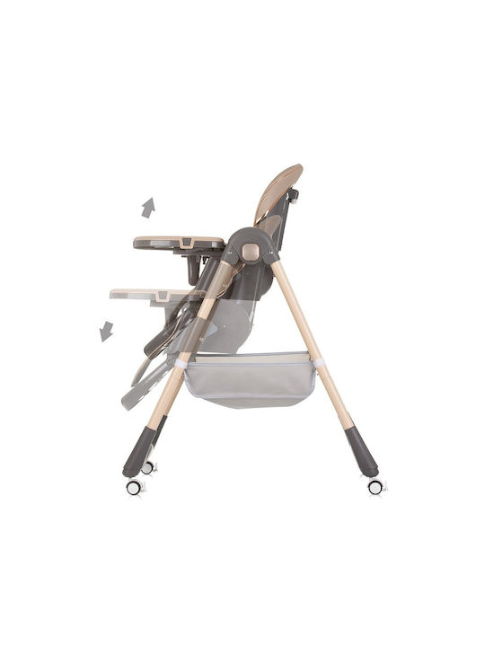 Chipolino First Spoon Pliabil Scaun de Masă pentru Copii cu Cadru Metalic Macadamia