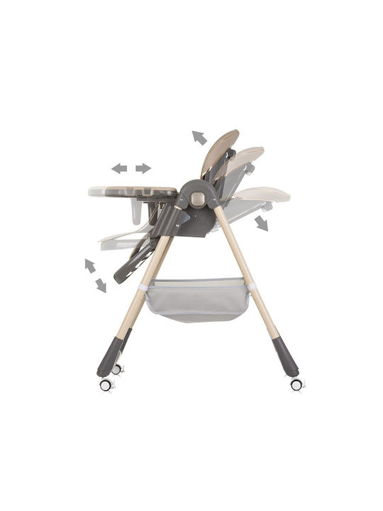Chipolino First Spoon Pliabil Scaun de Masă pentru Copii cu Cadru Metalic Macadamia