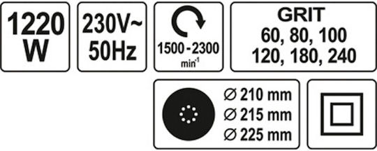 Yato Τριβείο Γυψοσανίδας και Μπετού 1220W
