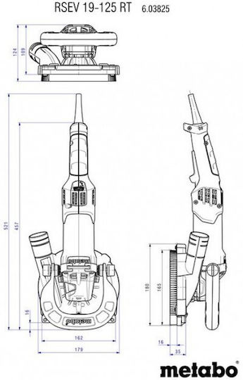 Metabo Τριβείο Μπετού 1900W RSEV 19-125 RT