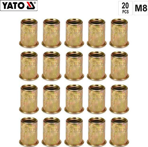 Yato Nituri Din Fier M8x8mm 20 Bucăți