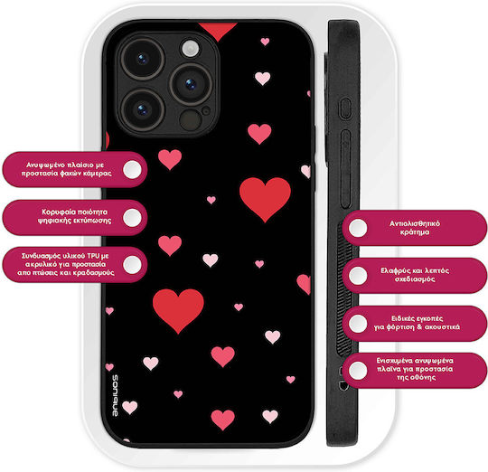Carcasă din seria Sonique Heart pentru Oppo Reno12 F 5G Negru