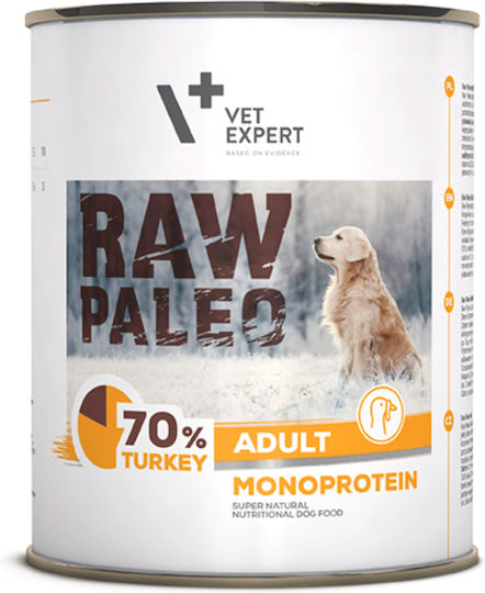VetExpert Raw Paleo Nassfutter Hunde in Dose mit Türkei ohne Getreide & Gluten 400gr