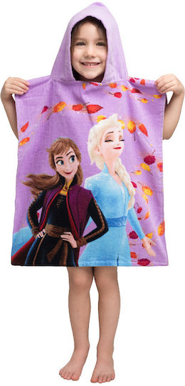 Borea Детска плажна пончо Frozen Лилав 115 x 115см.