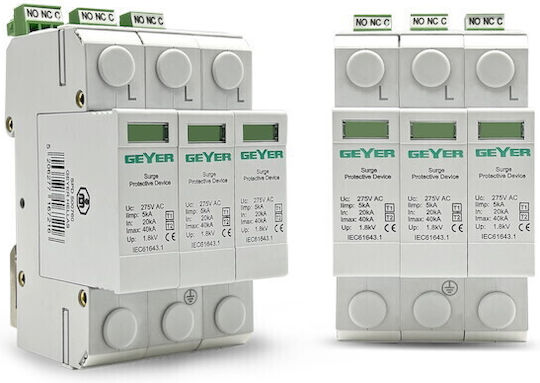 Geyer 3-Poles Inspired T2 / T1 Panel Lightning Protection 40kA 3P