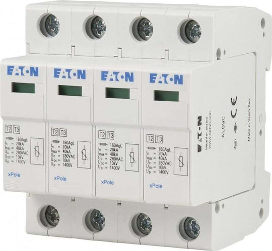 Eaton Blitzschutztafel Typ T2 / T3 Vierpolig Maximale Entladungsstromstärke 40kA
