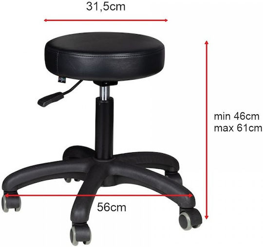 Activeshop Nero 303-2 Wheeled Stool Black
