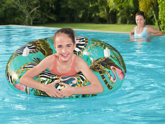 Bestway Kids' Swim Ring Flamingo with Handles and Diameter 114cm.