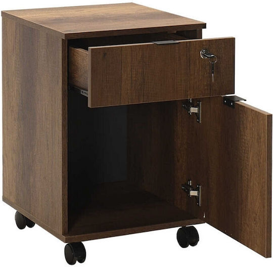 Чекмеджета Графо Рио Дървени с Колелца и Ключалка Орех 41x41x61см