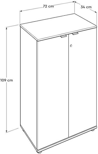 Ντουλάπι Γραφείου Ξύλινο με Κλειδαριά Sonoma 72x34x109cm