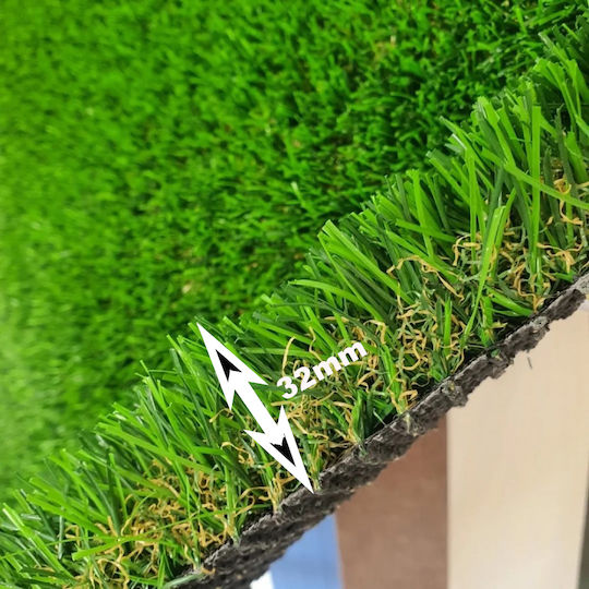 Synthetic Turf Roll Width 1.5m Pile Height 32mm Green Price Per Sq.m