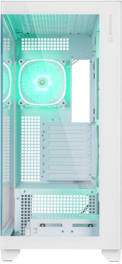 Rampage Hydra V1 Gaming Midi Tower Computer Case with Side Window White
